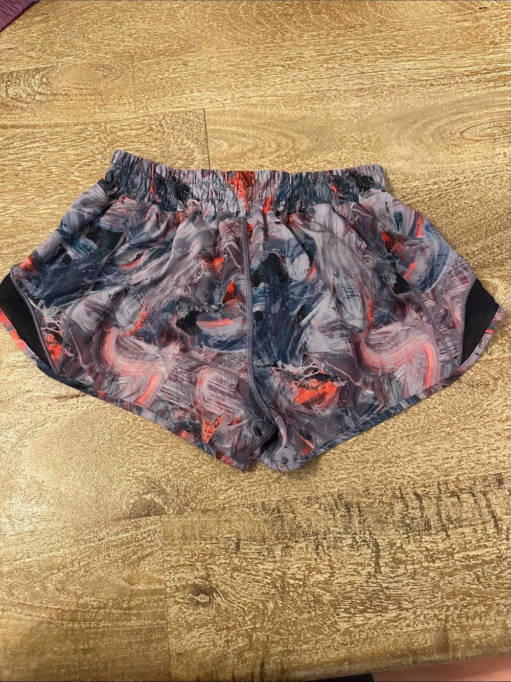 lululemon athletica Women's Athletic Shorts in Navy, Gray & Coral Swirl